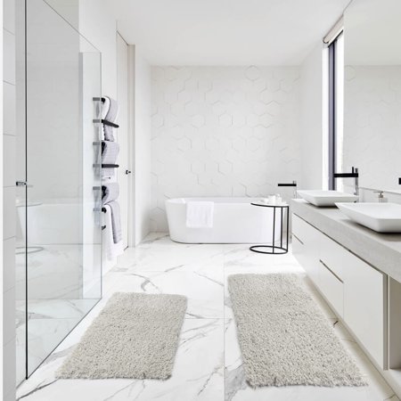 Bath Rug Set - Soft Absorbent Shaggy Bathroom Rugs For Bathroom Vanity Shower