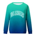thumbnail image 3 of WREESH Women's Long Sleeve Letter Graphic Sweatshirt Fall Casual Crewneck Loose Fit Top Sky Blue, 3 of 5