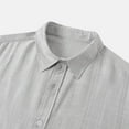 thumbnail image 3 of Dress Shirts for Men Fashion Summer Short Sleeve Solid Color Simple Style Lapel Durable Comfortable Breathable Vacation Trendy Button Down Shirt Sizes XXXL, 3 of 7
