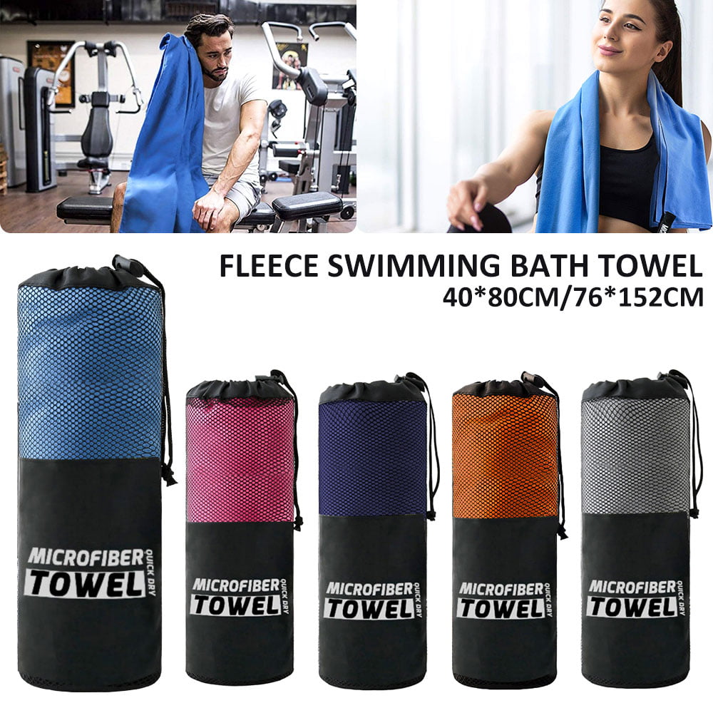 Microfibre-Gym Travel Beach Bath Towel Sports Camping With Mesh Bag 