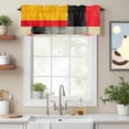 thumbnail image 2 of Modern Geometric Kitchen Curtain Valances for Windows Farmhouse Short Curtains, Yellow Red Black Abstract Art Contemporary Rod Pocket Valance Curtain for Bedroom Cafe Living Room 54"x18", 2 of 8