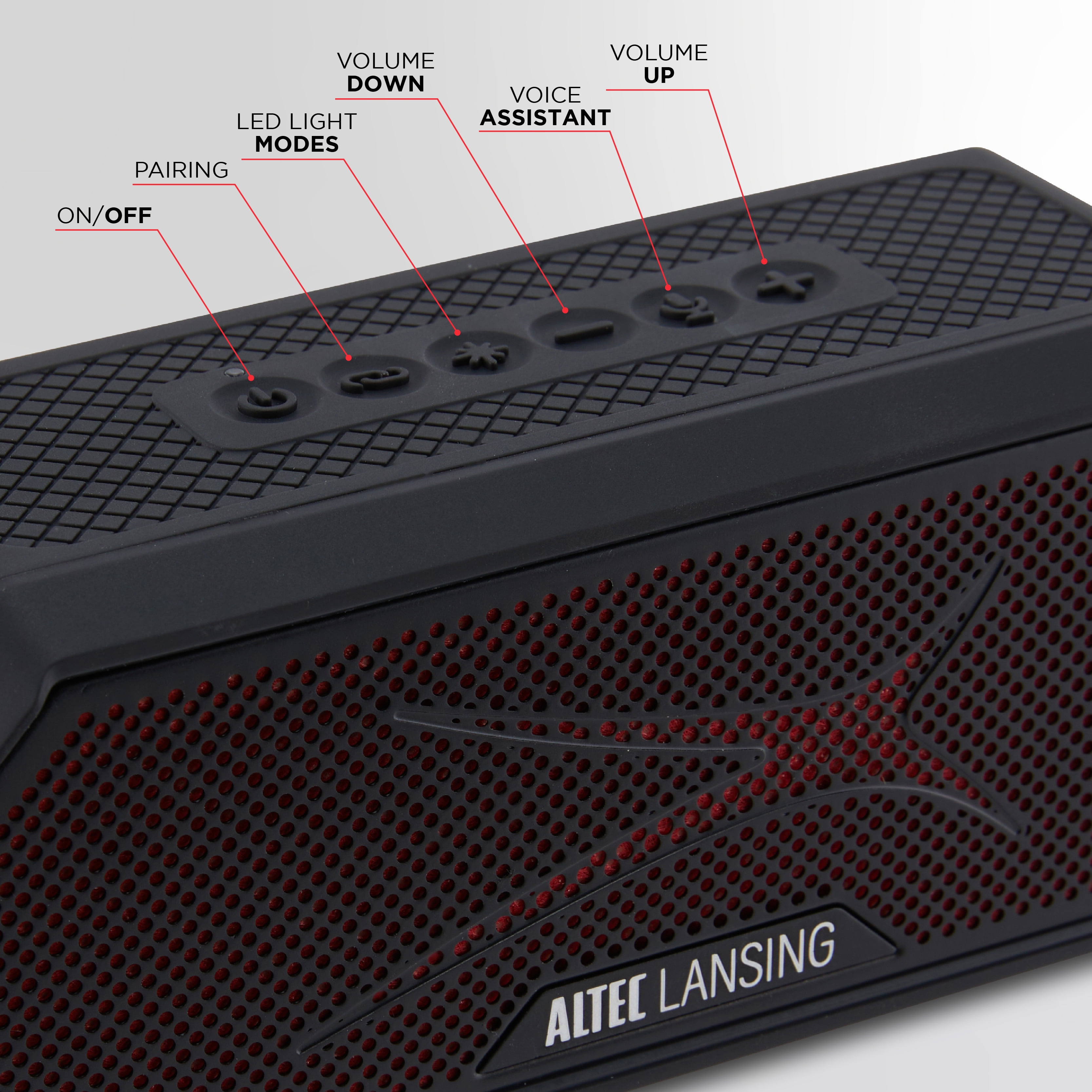 Altec Lansing Hydra Jolt 2.0 Everything Proof Bluetooth Speaker, Waterproof IP67, USB-C Quick Charge, Power Bank, Built-in Magnet