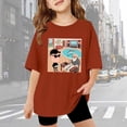 thumbnail image 2 of Girls T Shirts Graphic Casual Loose Fit Short Sleeve With Print Blend Kids Youth Tops Tees Blouses, 2 of 4