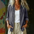 thumbnail image 2 of Ltctricy Women's Button down Denim Shirt Collared Casual Long Sleeve Tops Fall Loose Fit Trendy Jean Shirt, 2 of 7
