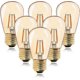 thumbnail image 1 of Bombilla LED vintage Edison de filamento E27, equivalente a 1W (bombillas incandescentes de 10W), luz blanca cálida 2200K, no regulable, color ámbar, paquete de 6., 1 of 5
