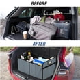 thumbnail image 7 of Simple Deluxe Car Trunk Organizer for Car,50L Large Capacity, Collapsible 2 Compartment Automotive SUV Accessories, 600D Waterproof Oxford Polyester & Non Slip Bottom, Reinforced Handle, Grey-Green, 7 of 7