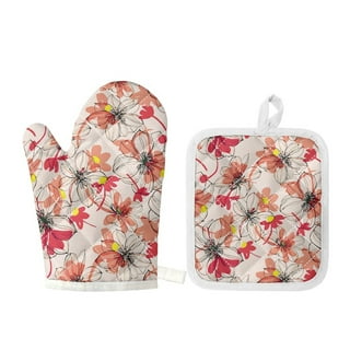 Spritz™ 2pc Cotton Flower Oven Mitt and Pot Holder Set Spring Floral