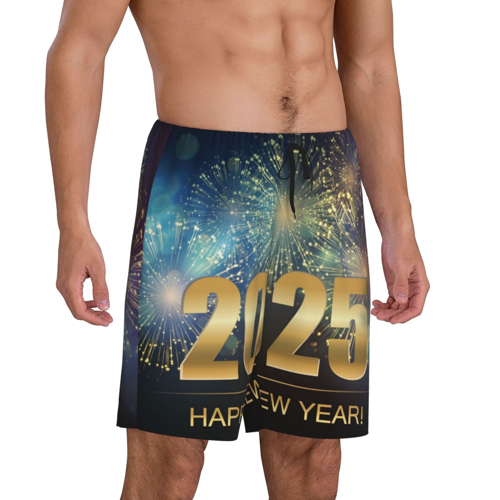 Lsque 2025 New Year 5 Mens Sleep Pajama Shorts,Short Pajama