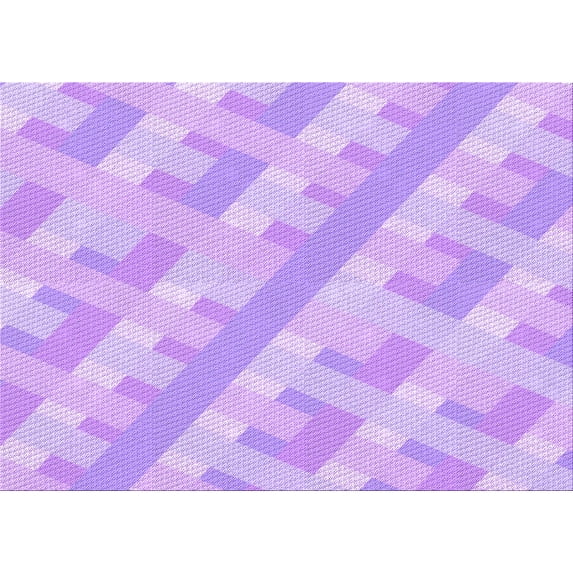 Ahgly Company Indoor Rectangle Patterned Heliotrope Purple Area Rugs, 4' x 6'