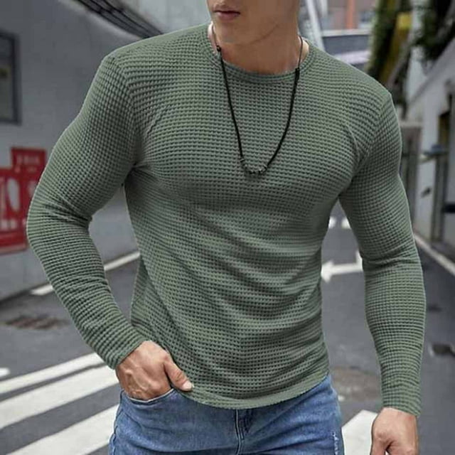 Chemise pour Homme T-Shirt à Manches Longues Homme T-Shirts à Manches Longues pour Homme Chemise d'Automne à Manches Longues pour Homme Chandails d'Entraînement pour Homme(L)