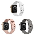 thumbnail image 1 of BRADCET1/3Pack Silicone Sport Strap for Apple Watch Bands 45mm 44mm 40mm 38mm 49mm 42mm 41mm for Women Men, Adjustable Breathable Elastic Band Wristbands for iWatch Series Ultra 8 7 SE 6 5 4 3 2 1, 1 of 1