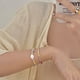 thumbnail image 4 of Pulsera de cuentas redondas con carita sonriente de plata esterlina S925 para mujer, diseño de nicho de verano para mujer, novia sencilla, 4 of 6