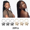 thumbnail image 3 of Unique Bargains 20 Hair Cuffs Dreadlock Butterfly Dreadlock Hair Clips Black Gold Tone, 3 of 5