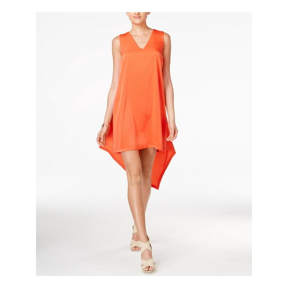 BAR III $80 Womens New 1201 Orange V Neck Hi-Lo Dress XS B B