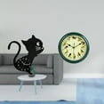 thumbnail image 2 of Reloj de pared acrílico con diseño de gato y pájaros musicales, marco verde, adorno decorativo moderno para sala de estar, dormitorio, regalo de inaug, 2 of 8