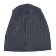thumbnail image 5 of Dyfzdhu Knitted Double Layer Rhinestone Beanie Hat Women Men Warm Lightweight Hip Hop Soft Cotton Hats Blue, 5 of 5