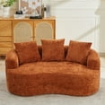 thumbnail image 5 of Curved Loveseat, Small Chenille Sofa with 3 Pillows, Deep Seat Couch for Apartment, Living Room, No Assembly Needed, 5 of 9