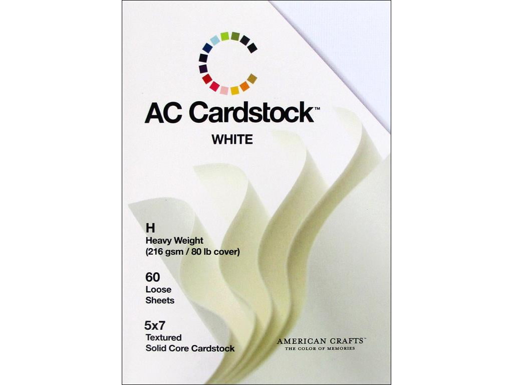 AMC Cardstock Pack 5x7 White 60pc