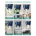 thumbnail image 5 of Marble Navy Blue Tie Up Curtains for Windows 63 Inch Length Balloon Curtains Kitchen Adjustable Balloon Window Shade Modern Golden Ombre Retro Fluid Art Tie Up Valance Bathroom Curtain Window 42"x63", 5 of 6
