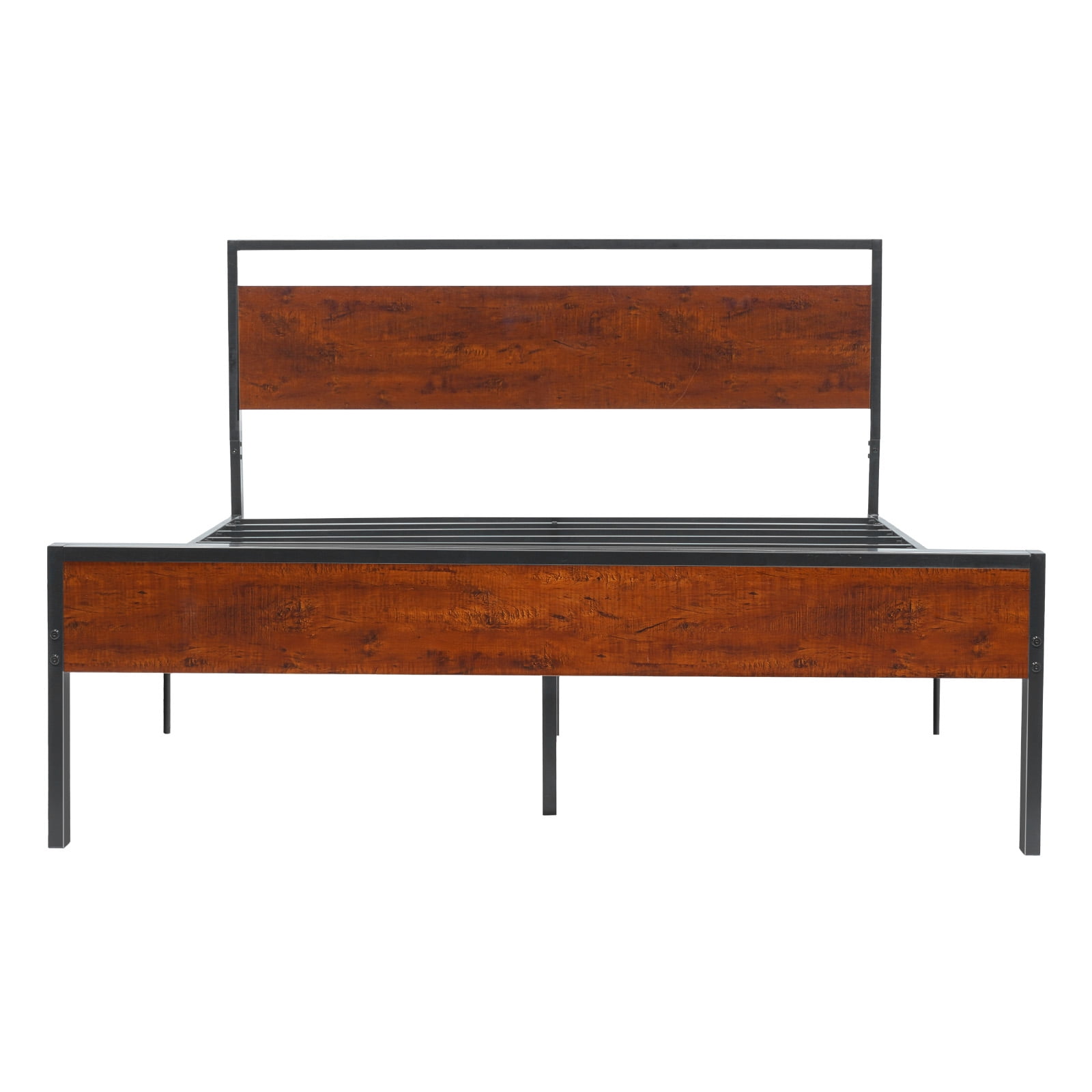 King Size Metal Platform Bed Frame with Headboard & Under-Bed Storage 14 Inch