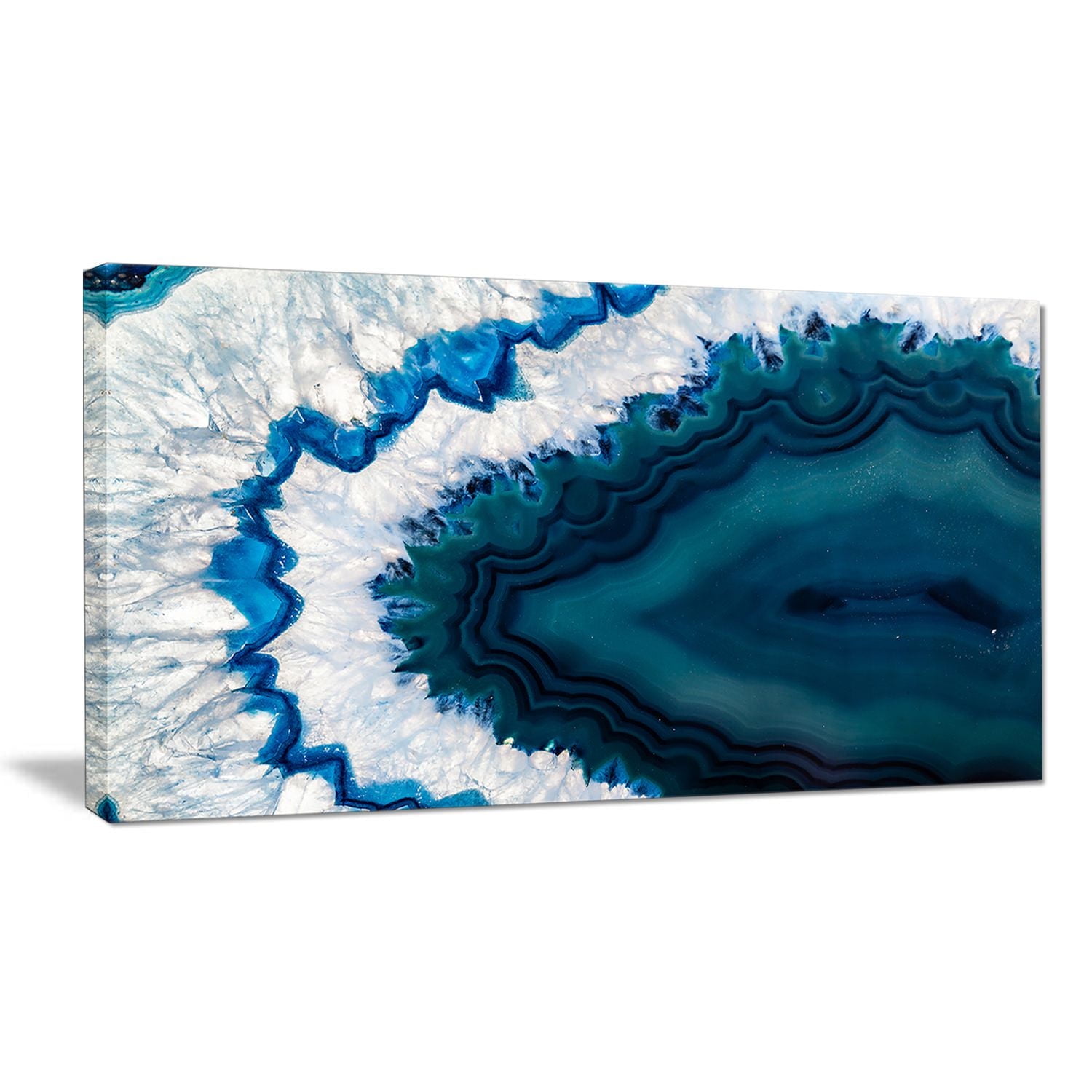 Design Art Blue Brazilian Geode Abstract Canvas Wall Art Print