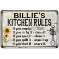 thumbnail image 1 of Billie's Kitchen Rules Chic Sign Vintage Decor 12 x 18 Matte Finish Metal 112180032281, 1 of 1