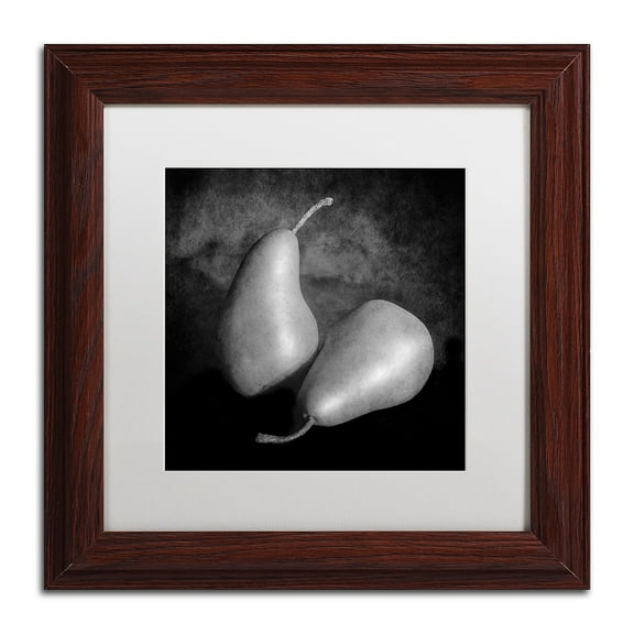 Trademark Fine Art "Peras II" Canvas Art by Moises Levy White Matte, Wood Frame