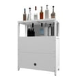 thumbnail image 3 of Tcbosik Floor Storage Cabinet, Bamboo Sideboard with Shelves and Door, Modern Cupboard for Kitchen, Bathroom, Living Room, White, 3 of 6