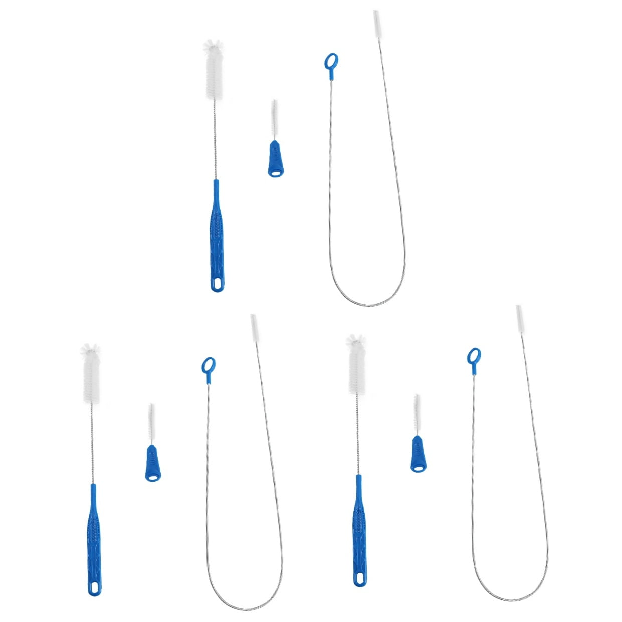 HOMEMAXS 9 PCS /Set Flexible Bottle Brush Tube Bottle Straw Home Cleaning Supplies (White)