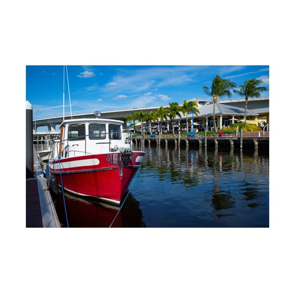 Robert Michaud 'Dockside Restaurant Stuart 1' Canvas Art