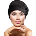 thumbnail image 3 of Yirtree Women Turban Flower Caps Vintage Beanie Headscarf Elastic Headwrap Hat, 3 of 8