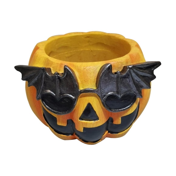Maceta de calabaza para plantas, organizador para exteriores, estatua de calabaza, contenedor de brochas de maquillaje, florero para oficina, jardín y Estilo A