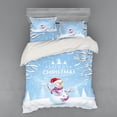 thumbnail image 2 of Ambesonne Christmas Bedding Set 3 Pcs, Snowy Winter Noel, Twin XL, White Blue, 2 of 3