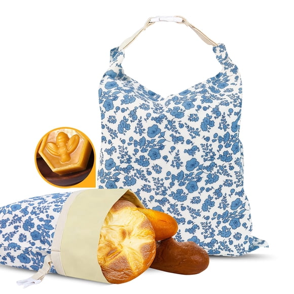 Bolsas de pan EHZYP forradas con cera de abejas, 43 x 33 cm, reutilizables, 2 unidades, color azul