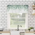 thumbnail image 4 of Curtain Valance for Windows Green Eucalyptus Rod Pocket Valance Window Treatments 1 Panel Watercolor Leaves Short Curtains for Kitchen Windows Bathroom Bedroom 54x18in, 4 of 6
