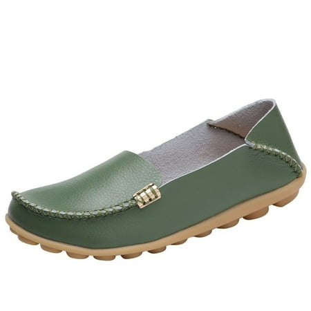 

bvgfsahne Leisure Women Soft Bottom Slip-On Round Toe Shoes Flat Single Shoes Peas Shoes