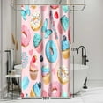 thumbnail image 3 of Sweets Shower Curtain, 36x72inch, Macaron Cupcake Donut Bathroom Shower Curtains, Dessert Food Theme Kids Girls Bathroom Curtains Decor Set with 12 Hooks YLOKTP0854, 3 of 6