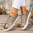 thumbnail image 5 of Miluxas Glitter Sneakers Sparkly Low Top Sequins Sneakers Lace Up Tennis Shoes Comfort Bling Shoes Fashion Shiny Walking Shoes A2-Gold 7(39), 5 of 9