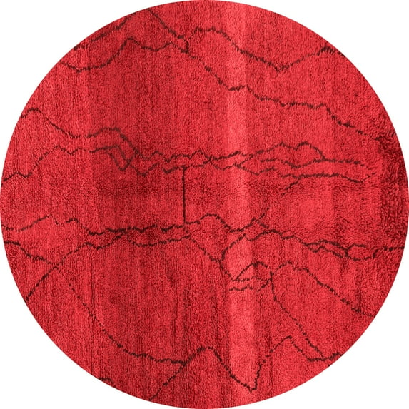 Ahgly Company Indoor Round Oriental Red Modern Area Rugs, 3' Round