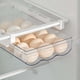 thumbnail image 5 of Contenedor organizador de huevos de plástico transparente de gran capacidad para refrigerador, 18-21 huevos, contenedor de cajón apilable, solución de almacenamiento de cocina, blanco, 5 of 5