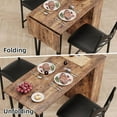 thumbnail image 5 of EastVita Dining Table Set of 2, Kitchen Bar Table and Chairs , Counter Bar Table Set with 3 Storage with 2 Upholstered Chairs, 5 of 7