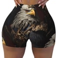 thumbnail image 2 of Fuzoiu Noble Style Bald Eagle Print Women's Workout Shorts,Workout Biker Shorts Women,Exercise Fitness Shorts,Scrunch Short, Athletic Shorts for Gym Yoga Running Sport Active-Large, 2 of 8
