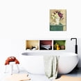 thumbnail image 6 of Artistic Floral Bathroom Decor Wall Art 12X16inch Blue-White Canvas Prints of Farmhouse Flowers with Pink Poppy Vase & Bath Towel, Framed Artwork Perfect for Bedroom Enhancement, 6 of 7