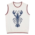 thumbnail image 4 of Sweater for Women Distinct Lobster Print Round Neck Sleeveless Knit Vest Contrast Fashion Casual Daily Outerwear, 4 of 4
