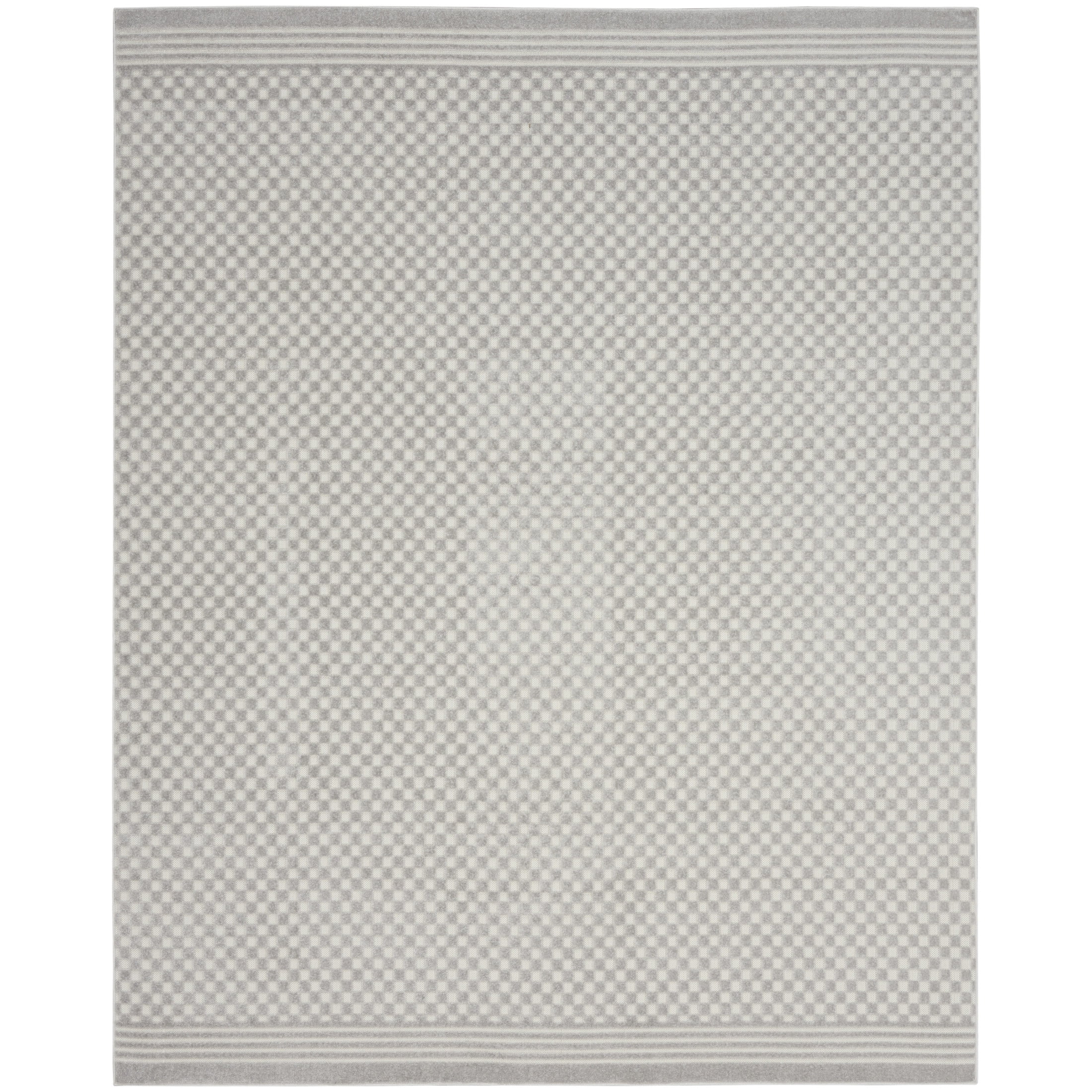 Nourison Care Free 7'10" x 9'10" Light Grey Modern Indoor Rug