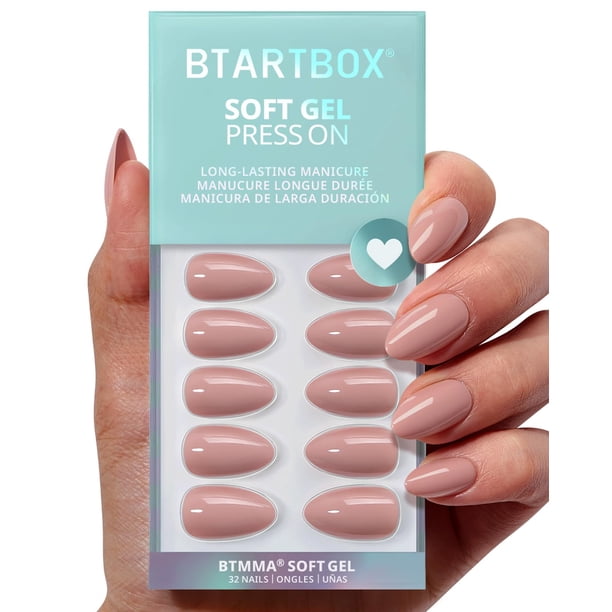 Pantalones cortos BtartBox de Press On Nails, color rosa almendrado, color nude