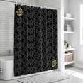 thumbnail image 6 of Black Golden Floral Shower Curtain, Waterproof Shower Curtains for Bathroom, Modern Abstract Art Spring Flowers Washable Fabric Bathtub Curtain Set Bath Decor with 12 Hooks Extra Long 72"x96", 6 of 8