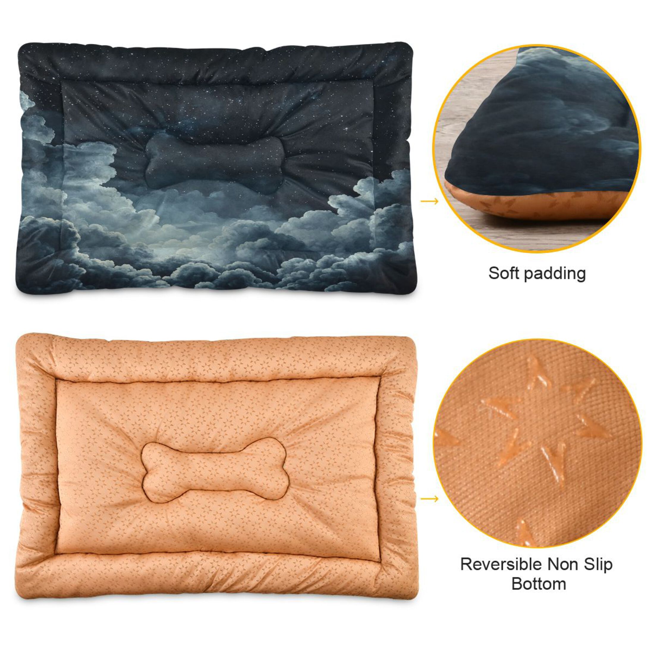 Qxltty Starry Night Sky Picture Ped Pad Wear-resistant and Hard to Bite Through Sleeping Pad for Small Medium Large Dogs Winter Pet Bed 36×24in