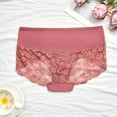 thumbnail image 5 of Byworldtasic Plus Size Lace Underwear for Women Silk Lace Mid Rise Breathable Sexy Bikini Panties, 5 of 9