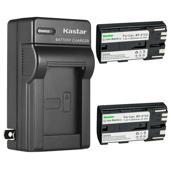 Kastar 2-Pack BP-915G Battery and AC Wall Charger Replacement for Canon EOS C500, EOS C500 PL, ES50, ES55, ES60, ES65, ES75, ES300V, ES410V, ES420V, ES520A, ES4000, ES5000, ES6000, ES6500V Camera